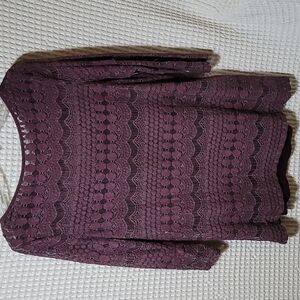 Max Jeans* Plum Open Weave Top* Sz L